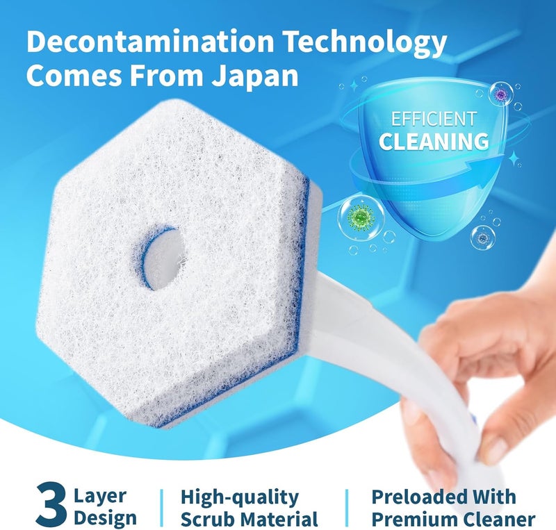 oshang Compatible with Clorox Toilet Wand – Disposable Toilet Brush Head Refills (32 Count), Wand Not Included - Image 2
